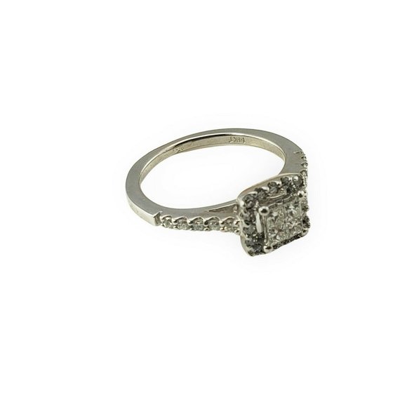 Vintage 14 Karat White Gold and Diamond Ring Size 4.25 #10251 - Picture 3 of 9